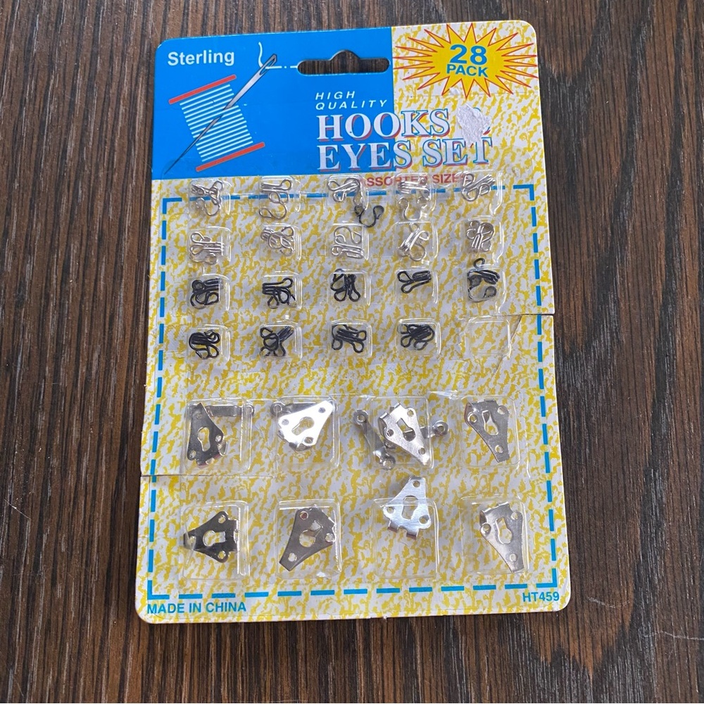 Sterling Silver Hooks and Eyes Set - 28 Pack